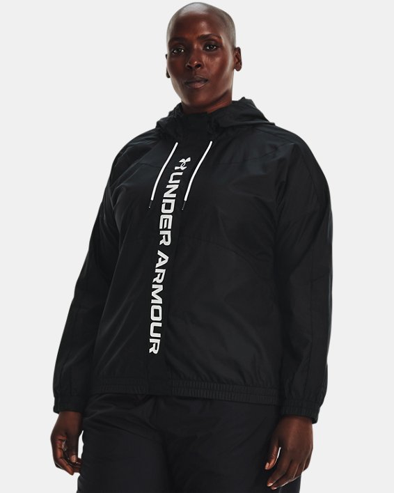 Damen UA RUSH™ Jacke aus Webstoff mit durchgehendem Zip, Black, pdpMainDesktop image number 0